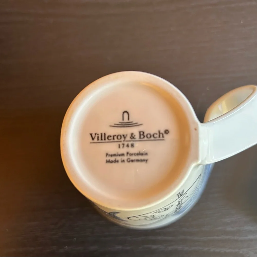Villeroy & Boch White and Blue Mug with Saucer - Picture 7 of 7